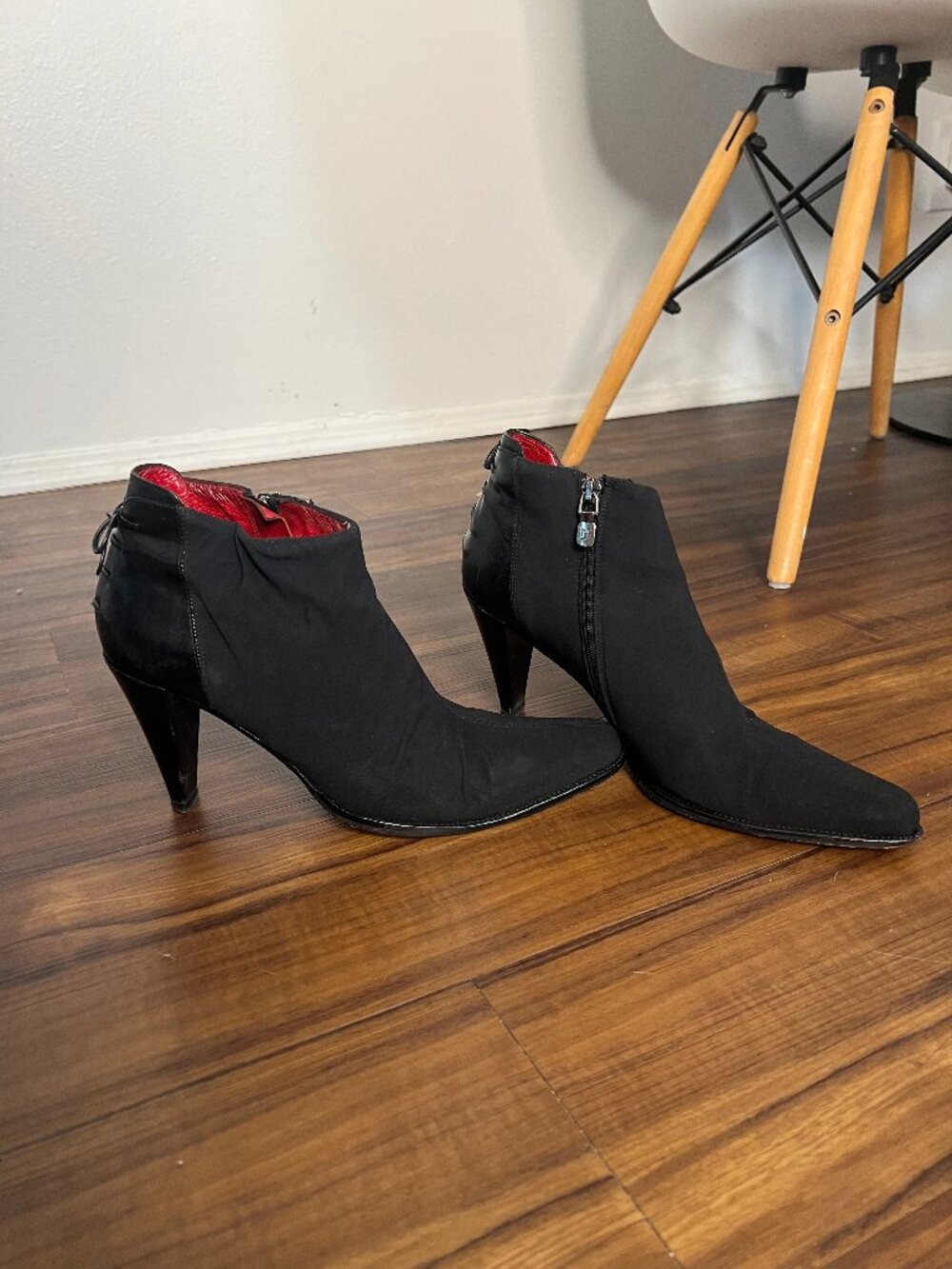 black heeled ankle booties